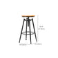 Industrial Solid Wood Dining Stool Adjustable Height Bar Stool with Footrest