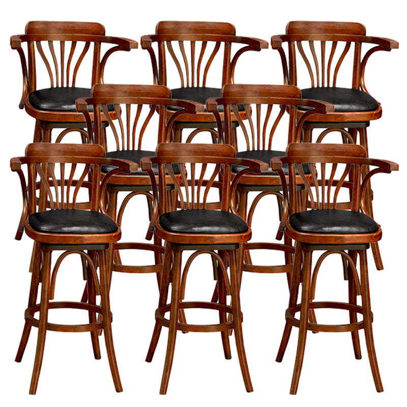 Houten lage achterste bar hoogte ontlasting moderne draaikolk gewapende barkruk