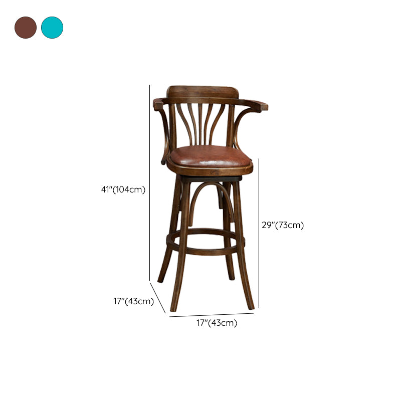 Houten lage achterste bar hoogte ontlasting moderne draaikolk gewapende barkruk