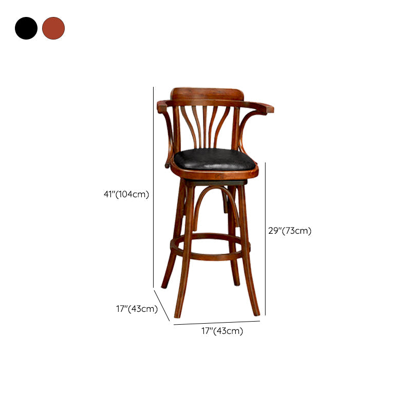 Houten lage achterste bar hoogte ontlasting moderne draaikolk gewapende barkruk