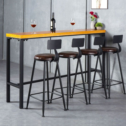 Tabouret de comptoir à dos de dossier sans bras moderne avec coussin et pédale pour intérieur