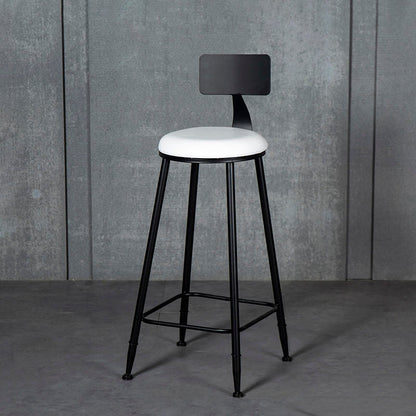 Moderne armloze rugleunkruk IJzeren barkruk met kussen en pedaal voor binnen