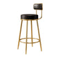 Glam Armless Backrest Counter Stool Iron Counter Stool with Cushion and Pedal Black 1 Piece Clearhalo 'Bar Furniture' 'Bar Stools' 'bar_stools' 'furn' 'furn_bar_stools' 'Furniture' 'Kitchen & Dining Furniture' 6580097