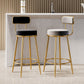 Glam Armless Backrest Counter Stool Iron Counter Stool with Cushion and Pedal Clearhalo 'Bar Furniture' 'Bar Stools' 'bar_stools' 'furn' 'furn_bar_stools' 'Furniture' 'Kitchen & Dining Furniture' 6580099
