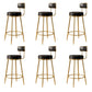 Glam Armless Backrest Counter Stool Iron Counter Stool with Cushion and Pedal Black 6 Piece Set Clearhalo 'Bar Furniture' 'Bar Stools' 'bar_stools' 'furn' 'furn_bar_stools' 'Furniture' 'Kitchen & Dining Furniture' 6580103