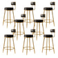 Glam Armless Backrest Counter Stool Iron Counter Stool with Cushion and Pedal Black 8 Piece Set Clearhalo 'Bar Furniture' 'Bar Stools' 'bar_stools' 'furn' 'furn_bar_stools' 'Furniture' 'Kitchen & Dining Furniture' 6580105