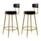 Glam Armless Backrest Counter Stool Iron Counter Stool with Cushion and Pedal Grey 2 Piece Set Clearhalo 'Bar Furniture' 'Bar Stools' 'bar_stools' 'furn' 'furn_bar_stools' 'Furniture' 'Kitchen & Dining Furniture' 6580109