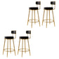 Glam Armless Backrest Counter Stool Iron Counter Stool with Cushion and Pedal Grey 4 Piece Set Clearhalo 'Bar Furniture' 'Bar Stools' 'bar_stools' 'furn' 'furn_bar_stools' 'Furniture' 'Kitchen & Dining Furniture' 6580110
