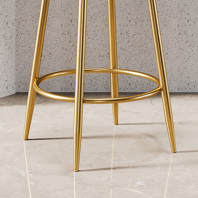 Glam Armless Backrest Counter Stool Iron Counter Stool with Cushion and Pedal Clearhalo 'Bar Furniture' 'Bar Stools' 'bar_stools' 'furn' 'furn_bar_stools' 'Furniture' 'Kitchen & Dining Furniture' 6580111