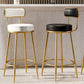 Glam Armless Backrest Counter Stool Iron Counter Stool with Cushion and Pedal Clearhalo 'Bar Furniture' 'Bar Stools' 'bar_stools' 'furn' 'furn_bar_stools' 'Furniture' 'Kitchen & Dining Furniture' 6580112