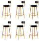 Glam Armless Backrest Counter Stool Iron Counter Stool with Cushion and Pedal Grey 6 Piece Set Clearhalo 'Bar Furniture' 'Bar Stools' 'bar_stools' 'furn' 'furn_bar_stools' 'Furniture' 'Kitchen & Dining Furniture' 6580113