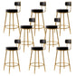 Glam Armless Backrest Counter Stool Iron Counter Stool with Cushion and Pedal Grey 8 Piece Set Clearhalo 'Bar Furniture' 'Bar Stools' 'bar_stools' 'furn' 'furn_bar_stools' 'Furniture' 'Kitchen & Dining Furniture' 6580114