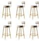 Glam Armless Backrest Counter Stool Iron Counter Stool with Cushion and Pedal Light Gray 6 Piece Set Clearhalo 'Bar Furniture' 'Bar Stools' 'bar_stools' 'furn' 'furn_bar_stools' 'Furniture' 'Kitchen & Dining Furniture' 6580120