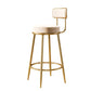 Glam Armless Backrest Counter Stool Iron Counter Stool with Cushion and Pedal White 1 Piece Clearhalo 'Bar Furniture' 'Bar Stools' 'bar_stools' 'furn' 'furn_bar_stools' 'Furniture' 'Kitchen & Dining Furniture' 6580122