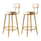 Glam Armless Backrest Counter Stool Iron Counter Stool with Cushion and Pedal White 2 Piece Set Clearhalo 'Bar Furniture' 'Bar Stools' 'bar_stools' 'furn' 'furn_bar_stools' 'Furniture' 'Kitchen & Dining Furniture' 6580123
