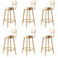 Glam Armless Backrest Counter Stool Iron Counter Stool with Cushion and Pedal White 6 Piece Set Clearhalo 'Bar Furniture' 'Bar Stools' 'bar_stools' 'furn' 'furn_bar_stools' 'Furniture' 'Kitchen & Dining Furniture' 6580125