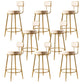 Glam Armless Backrest Counter Stool Iron Counter Stool with Cushion and Pedal White 8 Piece Set Clearhalo 'Bar Furniture' 'Bar Stools' 'bar_stools' 'furn' 'furn_bar_stools' 'Furniture' 'Kitchen & Dining Furniture' 6580126