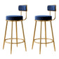 Glam Armless Backrest Counter Stool Iron Counter Stool with Cushion and Pedal Blue 2 Piece Set Clearhalo 'Bar Furniture' 'Bar Stools' 'bar_stools' 'furn' 'furn_bar_stools' 'Furniture' 'Kitchen & Dining Furniture' 6580133
