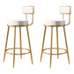 Glam Armless Backrest Counter Stool Iron Counter Stool with Cushion and Pedal Gloss White 2 Piece Set Clearhalo 'Bar Furniture' 'Bar Stools' 'bar_stools' 'furn' 'furn_bar_stools' 'Furniture' 'Kitchen & Dining Furniture' 6580138