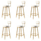 Glam Armless Backrest Counter Stool Iron Counter Stool with Cushion and Pedal Gloss White 6 Piece Set Clearhalo 'Bar Furniture' 'Bar Stools' 'bar_stools' 'furn' 'furn_bar_stools' 'Furniture' 'Kitchen & Dining Furniture' 6580140