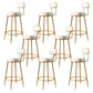 Glam Armless Backrest Counter Stool Iron Counter Stool with Cushion and Pedal Gloss White 8 Piece Set Clearhalo 'Bar Furniture' 'Bar Stools' 'bar_stools' 'furn' 'furn_bar_stools' 'Furniture' 'Kitchen & Dining Furniture' 6580141