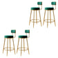 Glam Armless Backrest Counter Stool Iron Counter Stool with Cushion and Pedal Blackish Green 4 Piece Set Clearhalo 'Bar Furniture' 'Bar Stools' 'bar_stools' 'furn' 'furn_bar_stools' 'Furniture' 'Kitchen & Dining Furniture' 6580144