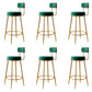 Glam Armless Backrest Counter Stool Iron Counter Stool with Cushion and Pedal Blackish Green 6 Piece Set Clearhalo 'Bar Furniture' 'Bar Stools' 'bar_stools' 'furn' 'furn_bar_stools' 'Furniture' 'Kitchen & Dining Furniture' 6580145