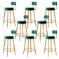 Glam Armless Backrest Counter Stool Iron Counter Stool with Cushion and Pedal Blackish Green 8 Piece Set Clearhalo 'Bar Furniture' 'Bar Stools' 'bar_stools' 'furn' 'furn_bar_stools' 'Furniture' 'Kitchen & Dining Furniture' 6580146