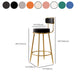 Glam Armless Backrest Counter Stool Iron Counter Stool with Cushion and Pedal Clearhalo 'Bar Furniture' 'Bar Stools' 'bar_stools' 'furn' 'furn_bar_stools' 'Furniture' 'Kitchen & Dining Furniture' 6580152