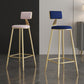 Tabouret de comptoir de dos de dossier sans bras glamour avec coussin de velours pour café