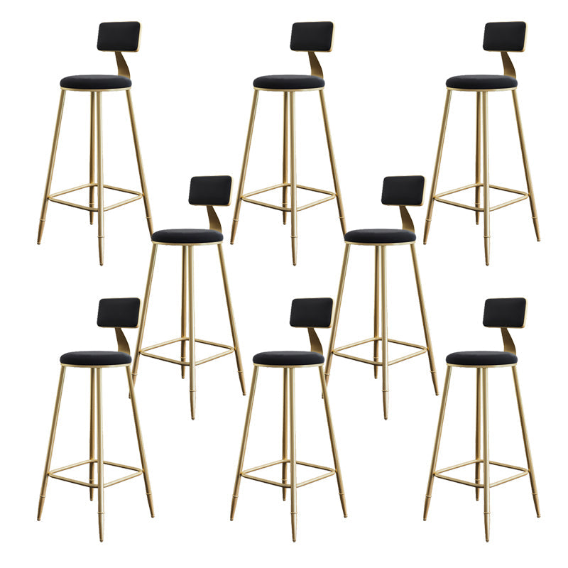 Tabouret de comptoir de dos de dossier sans bras glamour avec coussin de velours pour café