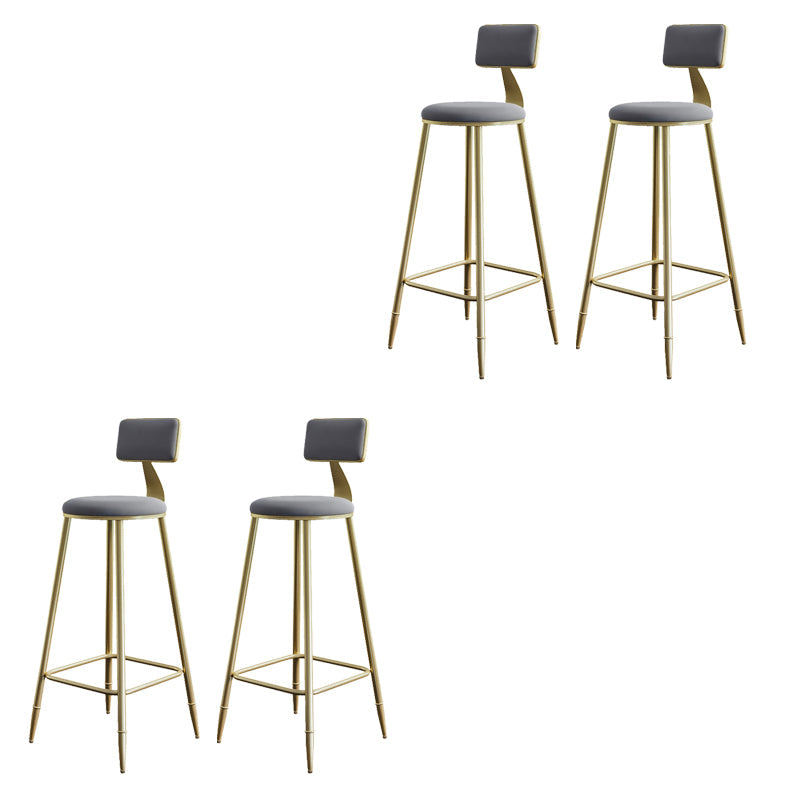 Taburete de respaldo de respaldo sin brazo Glam Choquel con cojín de terciopelo para Cafe