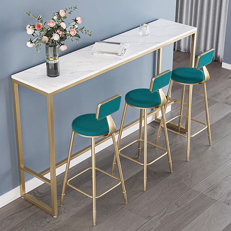 Tabouret de comptoir de dos de dossier sans bras glamour avec coussin de velours pour café