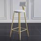 Tabouret de comptoir de dos de dossier sans bras glamour avec coussin de velours pour café