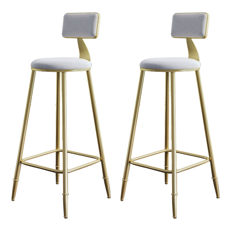 Tabouret de comptoir de dos de dossier sans bras glamour avec coussin de velours pour café