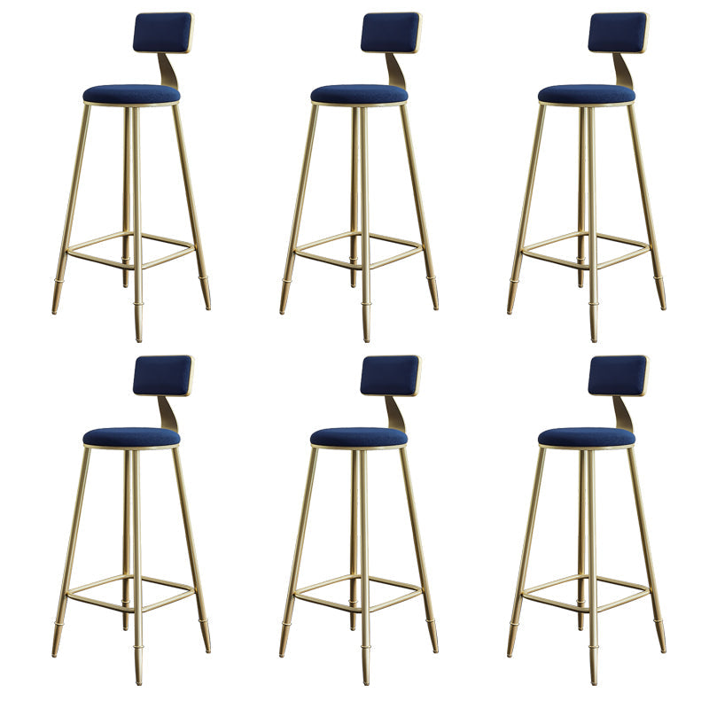 Tabouret de comptoir de dos de dossier sans bras glamour avec coussin de velours pour café