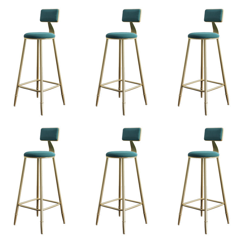 Tabouret de comptoir de dos de dossier sans bras glamour avec coussin de velours pour café