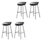Industrial Metal Dining Stool Backless Bar Stool with Footrest
