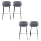 Industrial Metal Dining Stool Backless Bar Stool with Footrest
