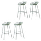 Industrial Metal Dining Stool Backless Bar Stool with Footrest
