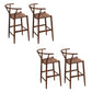 Industrial Low Back Dining Stool Solid Wood Bar Stool with Footrest Wicker Rattan 4 Piece Set Clearhalo 'Bar Furniture' 'Bar Stools' 'bar_stools' 'furn' 'furn_bar_stools' 'Furniture' 'Kitchen & Dining Furniture' 6580350