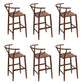 Industrial Low Back Dining Stool Solid Wood Bar Stool with Footrest Wicker Rattan 6 Piece Set Clearhalo 'Bar Furniture' 'Bar Stools' 'bar_stools' 'furn' 'furn_bar_stools' 'Furniture' 'Kitchen & Dining Furniture' 6580351
