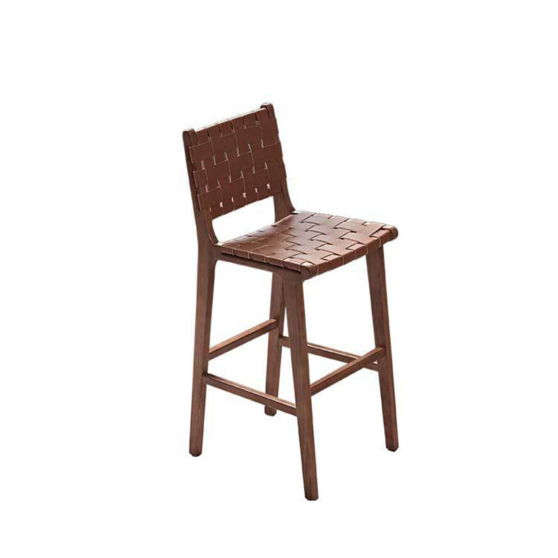 Industrial Low Back Dining Stool Solid Wood Bar Stool with Footrest Clearhalo 'Bar Furniture' 'Bar Stools' 'bar_stools' 'furn' 'furn_bar_stools' 'Furniture' 'Kitchen & Dining Furniture' 6580356