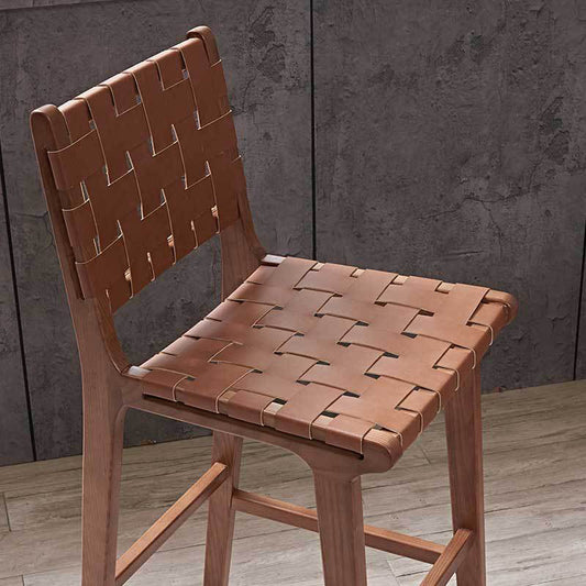 Industrial Low Back Dining Stool Solid Wood Bar Stool with Footrest Clearhalo 'Bar Furniture' 'Bar Stools' 'bar_stools' 'furn' 'furn_bar_stools' 'Furniture' 'Kitchen & Dining Furniture' 6580358