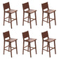 Industrial Low Back Dining Stool Solid Wood Bar Stool with Footrest Faux Leather 6 Piece Set Clearhalo 'Bar Furniture' 'Bar Stools' 'bar_stools' 'furn' 'furn_bar_stools' 'Furniture' 'Kitchen & Dining Furniture' 6580359