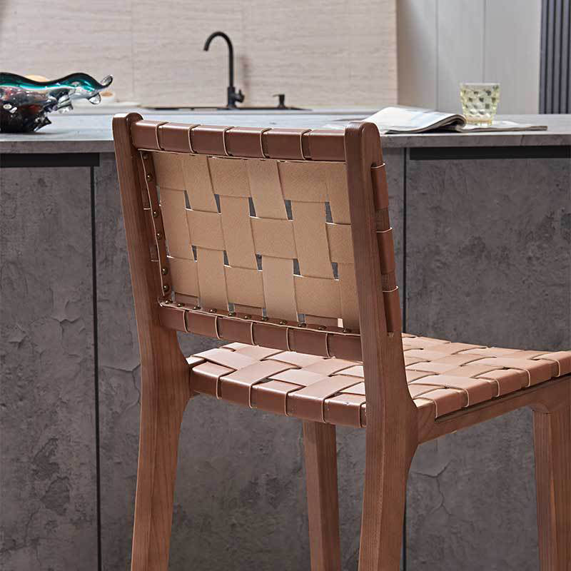 Industrial Low Back Dining Stool Solid Wood Bar Stool with Footrest Clearhalo 'Bar Furniture' 'Bar Stools' 'bar_stools' 'furn' 'furn_bar_stools' 'Furniture' 'Kitchen & Dining Furniture' 6580360
