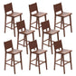 Industrial Low Back Dining Stool Solid Wood Bar Stool with Footrest Faux Leather 8 Piece Set Clearhalo 'Bar Furniture' 'Bar Stools' 'bar_stools' 'furn' 'furn_bar_stools' 'Furniture' 'Kitchen & Dining Furniture' 6580361