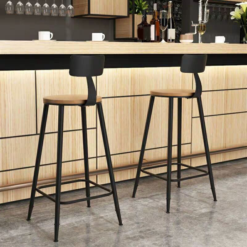 Modern Armless Backrest Counter Stool Iron Bar Stool with Seat and Pedal for Bar Clearhalo 'Bar Furniture' 'Bar Stools' 'bar_stools' 'furn' 'furn_bar_stools' 'Furniture' 'Kitchen & Dining Furniture' 6580372