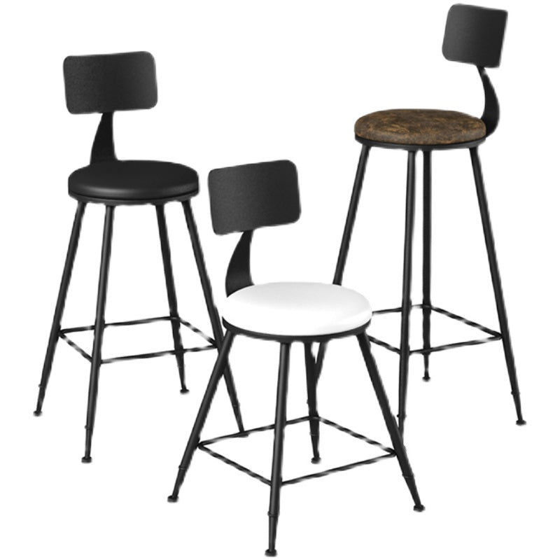 Modern Armless Backrest Counter Stool Iron Bar Stool with Seat and Pedal for Bar Clearhalo 'Bar Furniture' 'Bar Stools' 'bar_stools' 'furn' 'furn_bar_stools' 'Furniture' 'Kitchen & Dining Furniture' 6580374