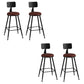 Modern Armless Backrest Counter Stool Iron Bar Stool with Seat and Pedal for Bar Brown 4 Piece Set Counter Stool(26"H) Clearhalo 'Bar Furniture' 'Bar Stools' 'bar_stools' 'furn' 'furn_bar_stools' 'Furniture' 'Kitchen & Dining Furniture' 6580375